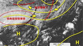 東北風增強加上華南雲雨區提前東移，雨區將會擴大。（圖／翻攝自「天氣職人－吳聖宇」粉專）