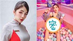 「空姐小許瑋甯」方宣凝開心於動靜樂團背板合照。（圖／翻攝自nny_shanny IG）