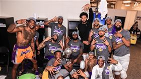 LeBron James,湖人闖總冠軍。（圖／翻攝自湖人推特）