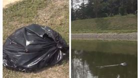 中國,江蘇,河川,汙染,豬肉,塑膠袋（圖／翻攝自梨視頻）