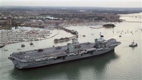 英國航母艦，海軍航空母艦「伊麗莎白女王號」（HMS Queen Elizabeth R08）（圖／王定宇臉書）