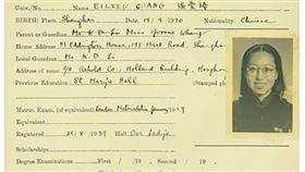 張愛玲百年誕辰 港大展出珍貴資料今年是中國近代名作家張愛玲的百年誕辰紀念，張愛玲的母校香港大學舉辦了網上「百年愛玲，人文港大」文獻展。圖為張愛玲的港大學籍紀錄。（香港大學檔案館提供）中央社記者張謙香港傳真 109年9月29日