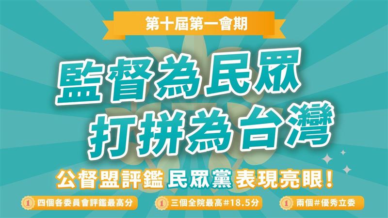 公督盟優秀立委…民眾黨這2人獲選