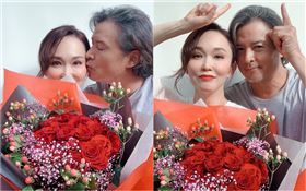 李銘順甜吻范文芳歡慶結婚11年。（圖／凱渥提供）