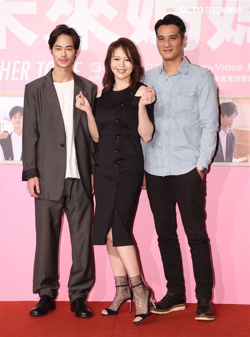 夏騰宏、劉品言、馬志翔出席「未來媽媽」第三波卡司發布會。（記者邱榮吉/攝影）