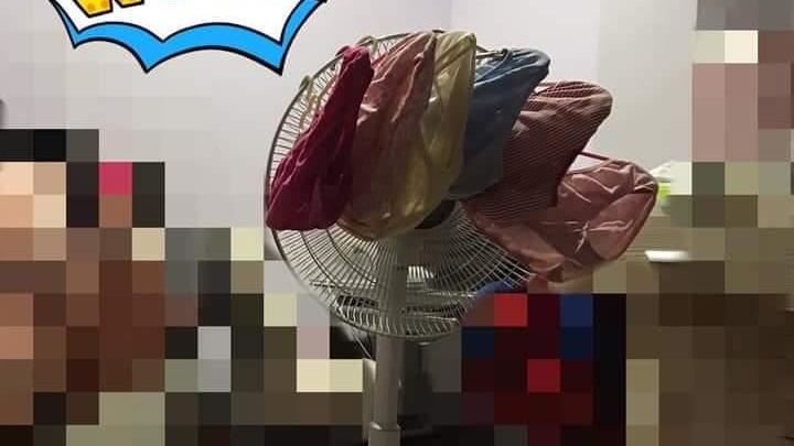 崩潰！借宿時驚見風扇掛滿女用小褲褲