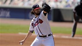 ▲勇士22歲新秀安德森（Ian Anderson）季後賽初登板6局9K無失分。（圖／美聯社／達志影像）