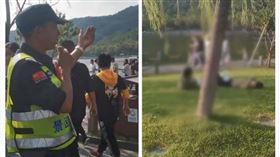 中國,浙江,西湖,風景區,遊客,保全,中秋（圖／翻攝自梨視頻）