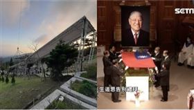 五指山軍人公墓李登輝墓園施工最新照片，李登輝追思禮拜（組合圖）