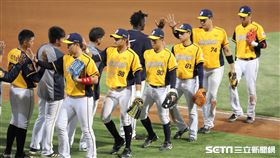 ▲中信兄弟選手慶祝勝利。（圖／記者劉彥池攝影）