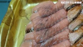 瘀青的鮭魚生魚片／陳先生授權提供
