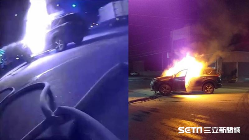 兩車對撞引爆炸　休旅車慘燒烈焰沖天