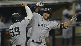 ▲史坦頓（Giancarlo Stanton）季後賽連4場開轟。（圖／美聯社／達志影像）