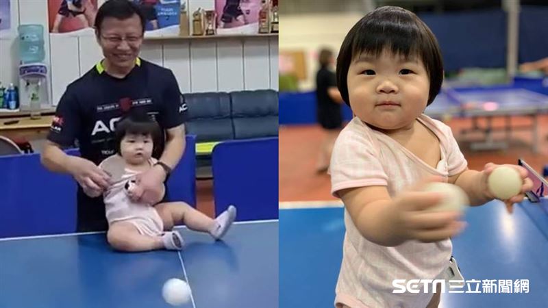 1歲女童學打桌球　網讚：台灣福原愛