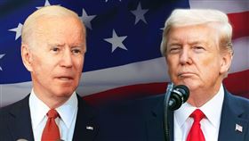 美國第2場總統辯論改以虛擬形式進行，總統川普（右）拒絕參加，他的陣營並提議將剩餘兩場辯論延後舉辦。民主黨候選人拜登（左）陣營拒絕接受。（中央社製圖；左圖取自facebook.com/joebiden，右圖版權屬公眾領域）
