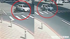 三寶違規右轉撞騎士害命危／翻攝畫面