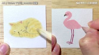 水彩暈染出溫馨童趣　網：過程超療癒