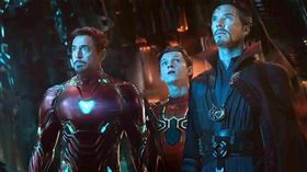 鋼鐵人、蜘蛛人與奇異博士首度於《復仇者聯盟3：無限之戰》同框。（圖／劇照）