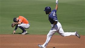 ▲馬格特（Manuel Margot）首局炸裂3分砲。（圖／美聯社／達志影像）