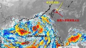 東北風增強再加上南卡颱風的外圍水氣，導致北部、東北部大雨不斷。（圖／翻攝自天氣職人-吳聖宇）