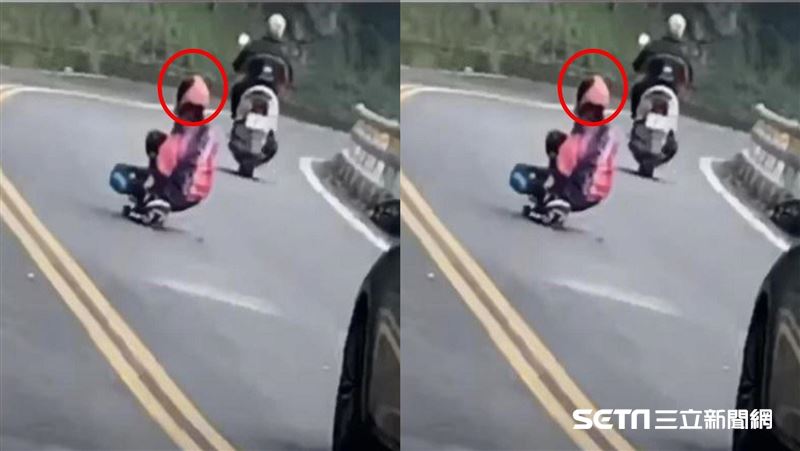 狂女山路溜滑板　她和護花使者下場曝