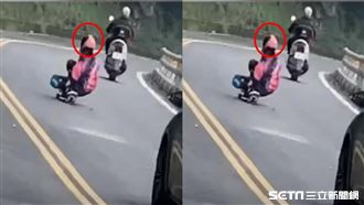 狂女山路溜滑板　她和護花使者下場曝