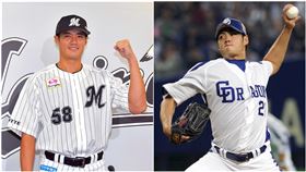 ▲中日龍時期、千葉羅德時期陳偉殷。（圖／美聯社／達志影像)