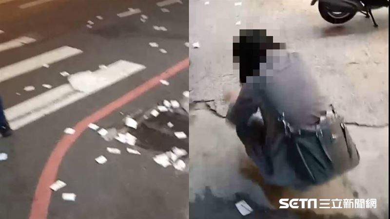 強風吹飛2萬張車票　女蹲地一張張撿