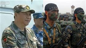 習近平視察潮汕地區的海軍陸戰隊基地，喊話「要把全部心思和精力放在備​​戰打仗上」，讓外界猜測這些言論是否又再針對台灣（示意圖／翻攝央視、維基百科）