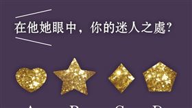 憑直覺選出圖中你喜歡的閃亮星星，選好才可以往下看解答喔。（圖／菁菁夫人提供）