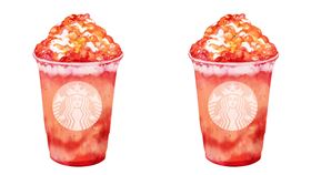 星巴克萬聖節限定粉紅魔女星冰樂。（圖／業者提供）