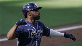 ▲光芒新秀阿羅沙瑞納（Randy Arozarena）敲出季後賽第6轟。（圖／美聯社／達志影像）