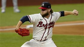 ▲勇士後援投手敏特（A.J. Minter）生涯首度在季後賽先發。（圖／美聯社／達志影像）