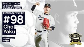 ▲張奕先發。（圖／翻攝自歐力士推特）