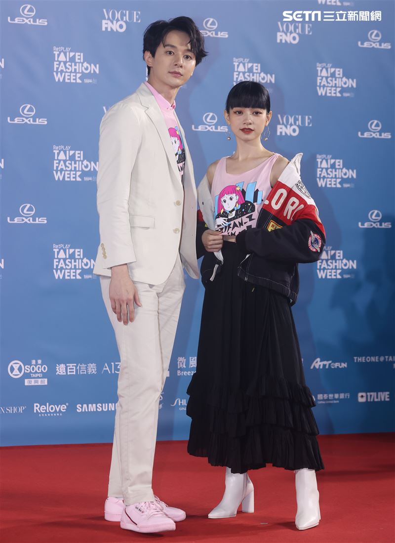 姚愛甯、張軒睿出席「2020臺北時裝週」壓軸時尚大秀。（記者邱榮吉/攝影）