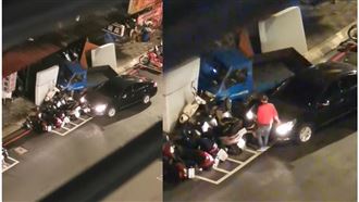 男撞翻1貨車7機車　竟假裝沒事離去