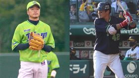 ▲養樂多隊近藤一樹、坂口智隆。（圖／翻攝自@YS47yu
、@vivaakko推特）