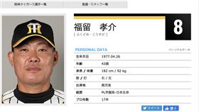 ▲福留孝介。（圖／翻攝自阪神虎官網）