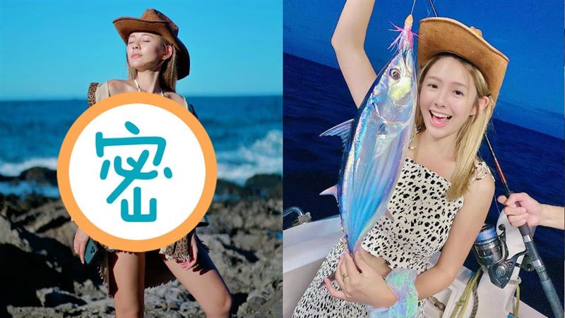 女星綠島仰躺視角　鏤空泳裝美胸解放