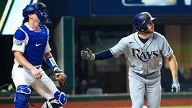 ▲光芒勞爾（Brandon Lowe）首局開轟。（圖／翻攝自光芒推特）