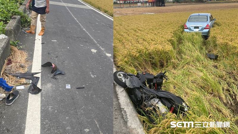 機車轎車碰撞墜田　高三男脾臟破急救