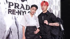 「星二代」ØZI和游宇潼。（圖／PRADA提供）