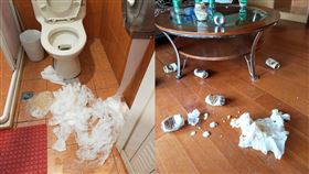 山友,民宿,髒亂,破壞,清境,污漬