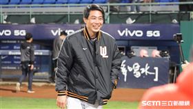 ▲統一獅總教練林岳平賽後露出笑容。（圖／記者劉彥池攝影）