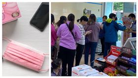 萊潔/牛仔玫瑰粉/萊爾富/口罩排隊人潮 （組合圖／萊爾富提供）