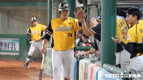 ▲中信兄弟一壘手許基宏跑回第2分。（圖／記者劉彥池攝影）