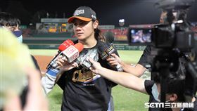 ▲統一獅三壘手陳鏞基賽後受訪。（圖／記者劉彥池攝影）