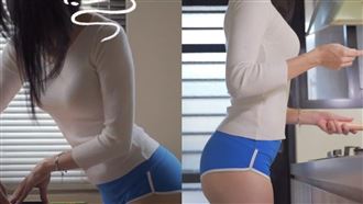 地方媽媽真理褲下廚　秀不科學蜜桃臀