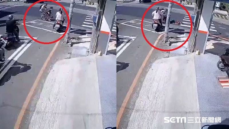 孝孫推輪椅過馬路　阿嬤彈飛正面著地