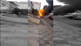 信義區,中油大樓,機車,火燒機車,